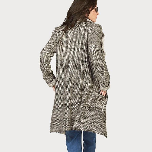 Aniston Natural Brown Knitted Coat-Coat-Aniston-10-Brown-Miss Bella