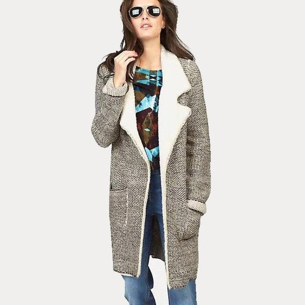 Aniston Natural Brown Knitted Coat-Coat-Aniston-10-Brown-Miss Bella