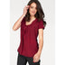 Aniston Red Pussy Bow Blouse Top with Chiffon Front-Blouse-Aniston-18-Red-Miss Bella