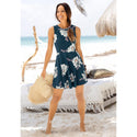 Beach Time Navy Floral Print Sleeveless Dress-Dress-Beach Time-10-Navy-Miss Bella