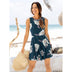 Beach Time Navy Floral Print Sleeveless Dress-Dress-Beach Time-10-Navy-Miss Bella