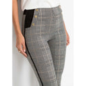 Bodyflirt Black Checked Piped Stretch Trousers-Trousers-Bodyflirt-Miss Bella
