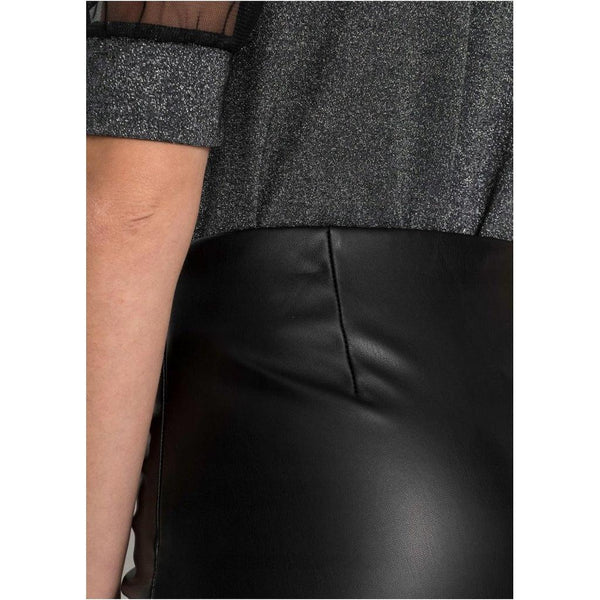 Bodyflirt Black Pleather Skirt-Skirts-Bodyflirt-Miss Bella