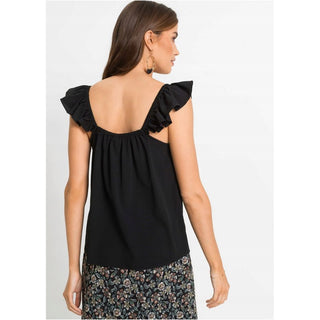 Bodyflirt Black Ruffle Sleeves Blouse-Top-Bodyflirt-8-Black-Miss Bella