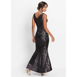 Bodyflirt Black Sequin Evening Dress-Dress-Bodyflirt-8-Black-Miss Bella