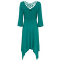 Bodyflirt Emerald Green Dress with Straps-Dress-Bodyflirt-14/16-Green-Miss Bella