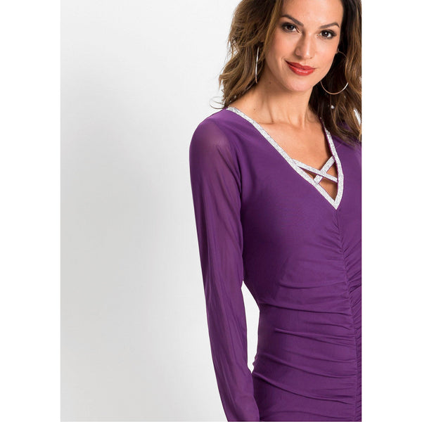 Bodyflirt Purple Dress with Rhinestones-Dress-Bodyflirt-18/20-Purple-Miss Bella