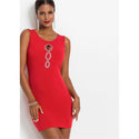 Bodyflirt Red Midi Dress with Rhinestones-Dress-Bodyflirt-6/8-Red-Miss Bella