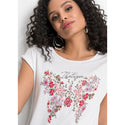 Bodyflirt White Floral Butterfly Print T-Shirt-T-Shirt-Bodyflirt-10/12-White-Miss Bella