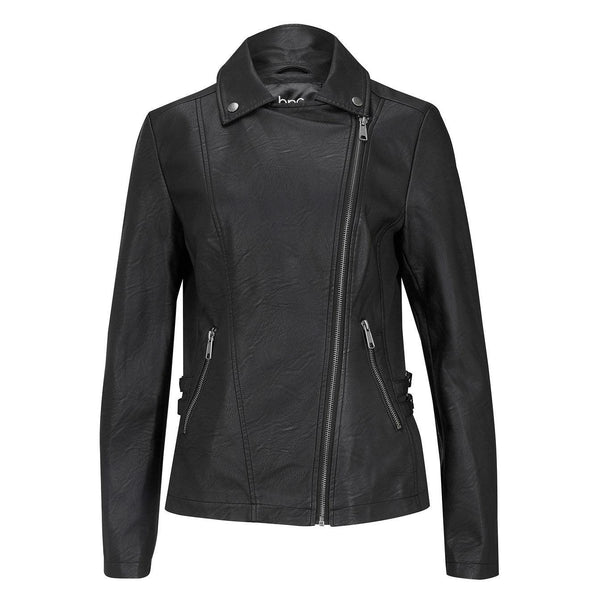 bonprix Black Faux Leather Biker Jacket-Jacket-bonprix-30-Black-Miss Bella