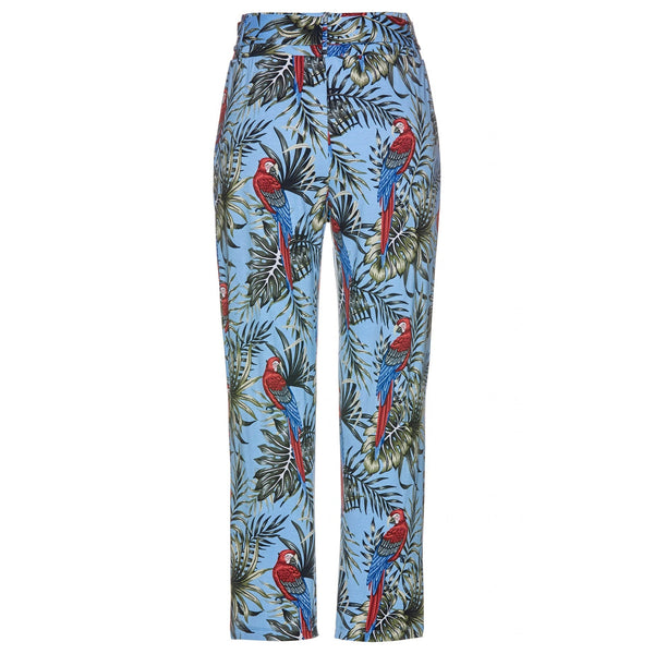 bonprix Blue Tropical Print Jersey Holiday Trousers-Trousers-bonprix-Miss Bella