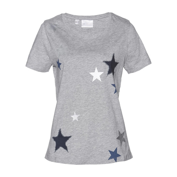 bonprix Grey Marl T-Shirt with Stars-T-Shirt-bonprix-Miss Bella