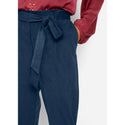bonprix Navy Faux Leather Belted Trousers-Trousers-bonprix-18-30in-Navy-Miss Bella