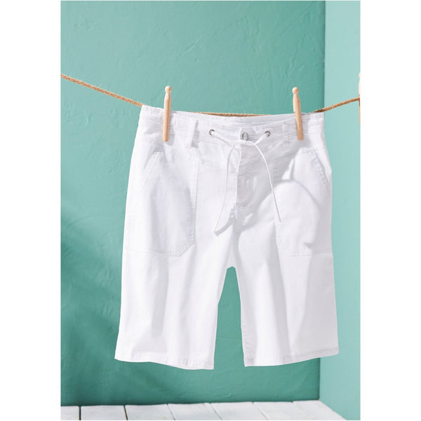 bonprix White Cotton Bermuda Shorts-Shorts-bonprix-Miss Bella