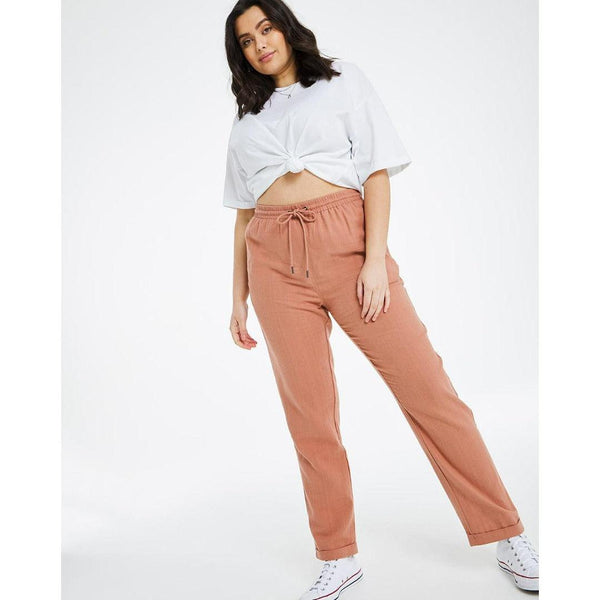 Capsule Baked Peach Tapered Jogger Trousers-Joggers-Capsule-20-29in-Baked Peach-Miss Bella