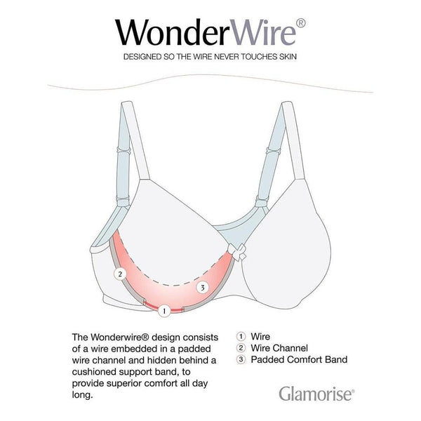 Glamorise Front Closing Stretch Lace Wonderwire 9245