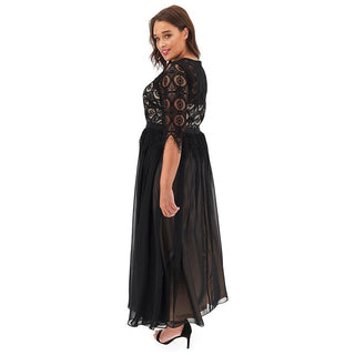 Joanna Hope Lace Contrast Bodice Dress Black UK 18-Dress-Joanna Hope-UK 18-Miss Bella