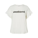 Junarose Weekend Slogan Tee White Size M UK 18/20-T-Shirt-Junarose-UK 18/20-Miss Bella