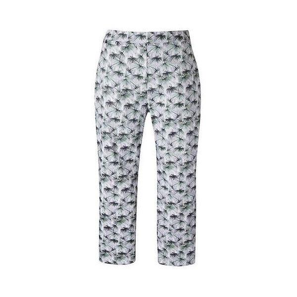 Label Be Cotton Sateen Crop Trousers Palm Print UK 12-Trousers-Label Be-UK 12-Miss Bella