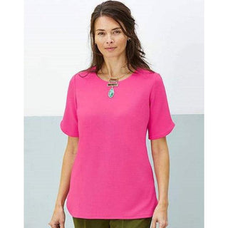 Label Be Jersey Top With Curved Hem Magenta UK 12-Top-Label Be-UK 12-Miss Bella