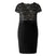 Lipstick Boutique Black Double Layered Lace Pencil Dress-Dress-Lipstick Boutique-UK 16-Black-Miss Bella