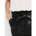 ONLY Leather Look Paper Bag Skirt ONLRIGIE Black UK 6-Mini Skirts-ONLY-Miss Bella