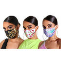 Pack of 3 Fashion Mask Cover-Face Cover-Miss Bella-Multicolour-Miss Bella
