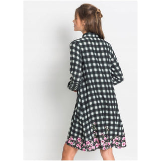 Rainbow Black Checked Shirt Dress-Dress-Rainbow-8-Black-Miss Bella