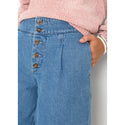 Rainbow Blue Bleached Wide Leg Organic Cotton Jeans-Jeans-Rainbow-12-32in-Blue-Miss Bella