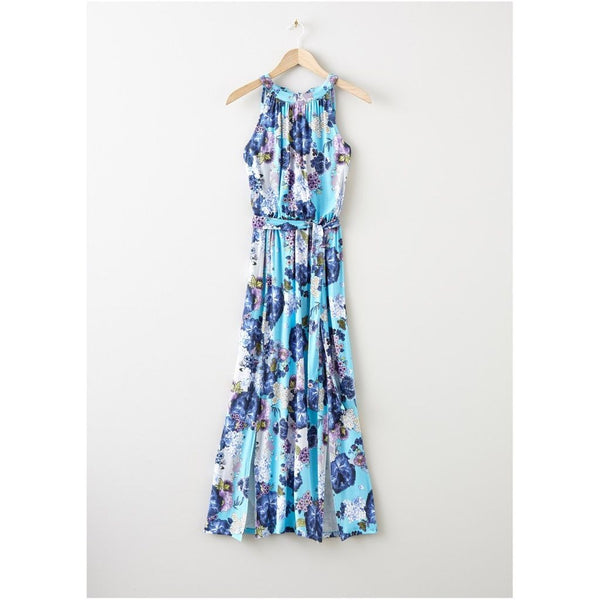Rainbow Blue Sleeveless Maxi Dress-Dress-Rainbow-6/8-Blue-Miss Bella