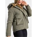 Rainbow Hooded Coat with Fur Trim Dusky Olive UK 10-Jacket-Rainbow-Miss Bella