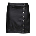 Rainbow Pleather Skirt with Buttons Black UK 20-Mini Skirts-Rainbow-Miss Bella