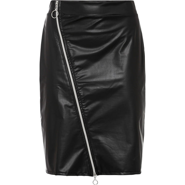 Rainbow Pleather Skirt with Zip Detail Black UK 10/12-Mini Skirts-Rainbow-Miss Bella