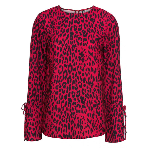 Rainbow Red Leopard Print Blouse-Blouse-Rainbow-8-Red-Miss Bella
