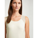 Rick Cardona Sleeveless Mesh Top Champagne UK 18-Shirts & Tops-Rick Cardona-Miss Bella