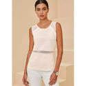 Rick Cardona Sleeveless Mesh Top Champagne UK 18-Shirts & Tops-Rick Cardona-Miss Bella