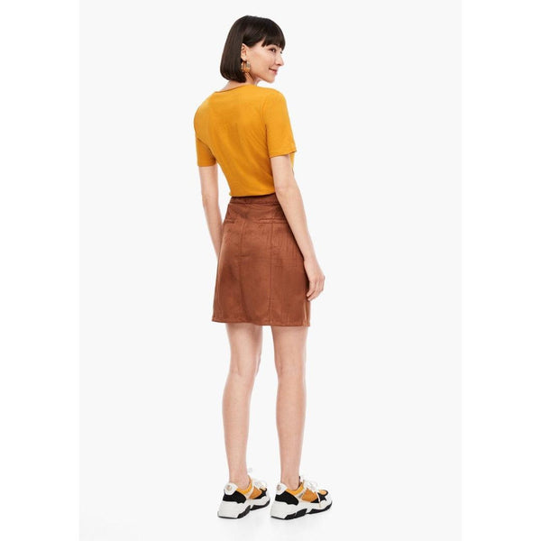 s.Oliver Short Velour Skirt Cinnamon UK 14-Skirts-S.Oliver-Miss Bella