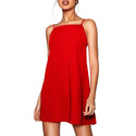 Strappy High Neck Swing Dress-Dress-Miss Bella-M/L (UK 12-14)-Red-Miss Bella