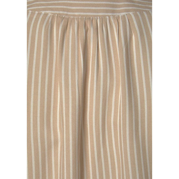 Vivance Stripe Short Sleeve Blouse Sand UK 10/12-Blouse-Vivance-Miss Bella