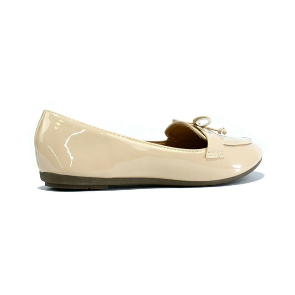 Women's Slip On Court Shoes Beige Patent UK 6-Shoes-Reveal-UK 6-Miss Bella