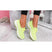 Women's Low Mid Heel Textured Mesh Trainers Fluorescence UK 7-Shoes-Miss Bella-UK 7-Miss Bella